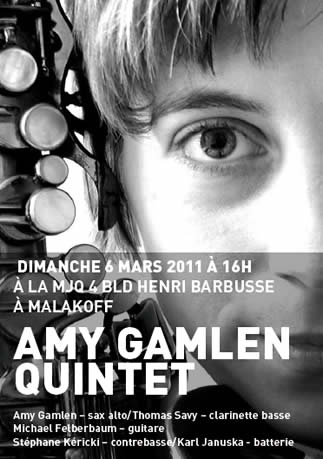 Amy Gamlen Quintet à l&rsquo;affiche