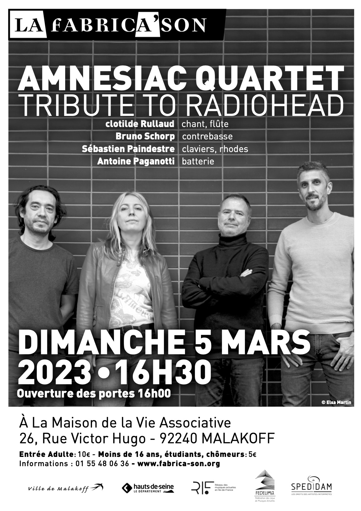 MARS 2023 – Amnesiac Quartet – Tribute to Radiohead