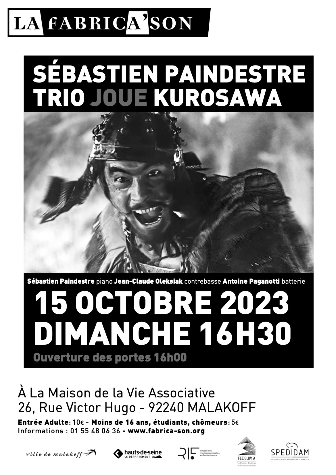 OCTOBRE 2023 – Sébastien Paindestre trio joue Kurosawa